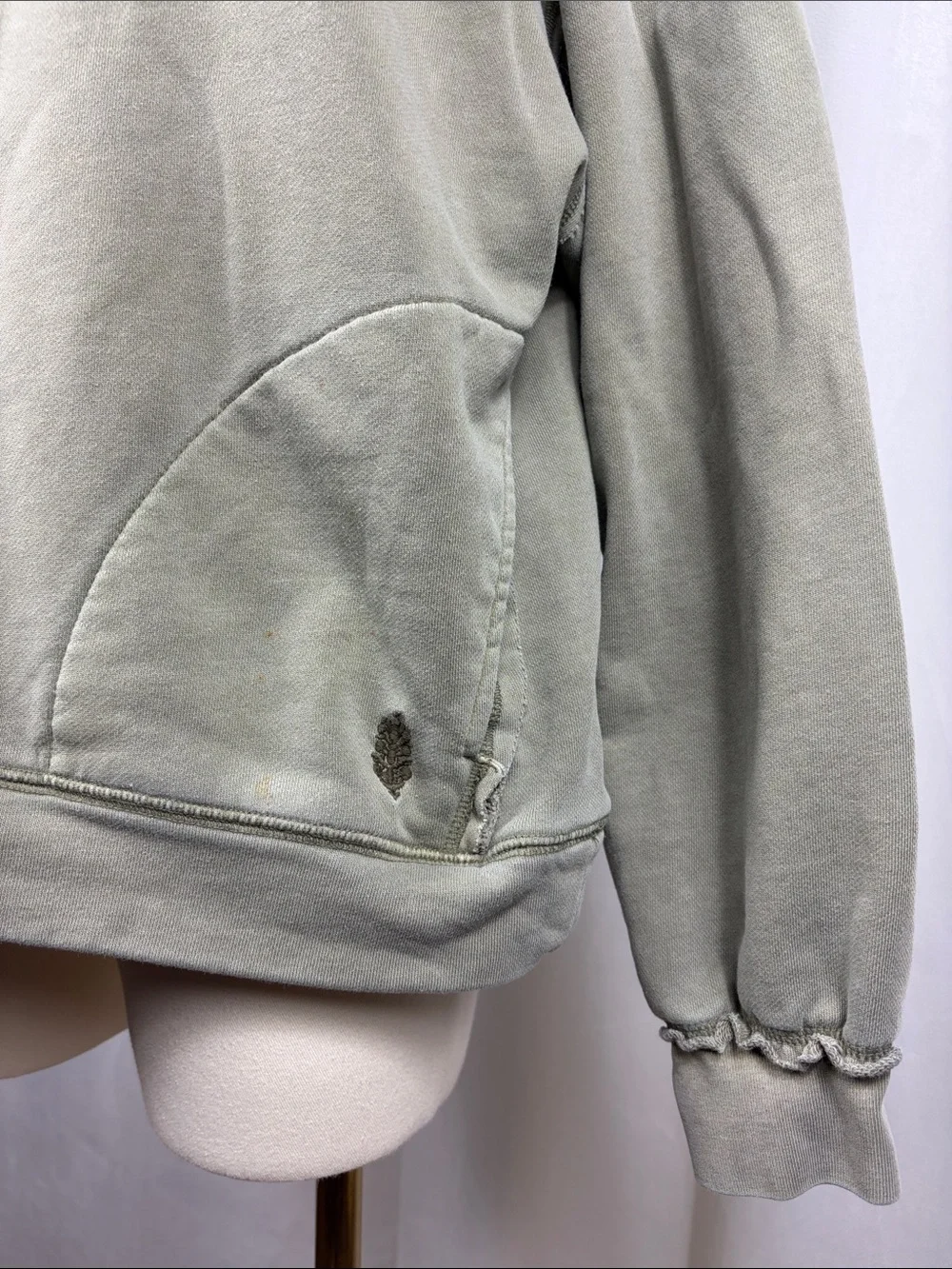Free People Movement Women's Army Green Metti Crewneck Sweatshirt.